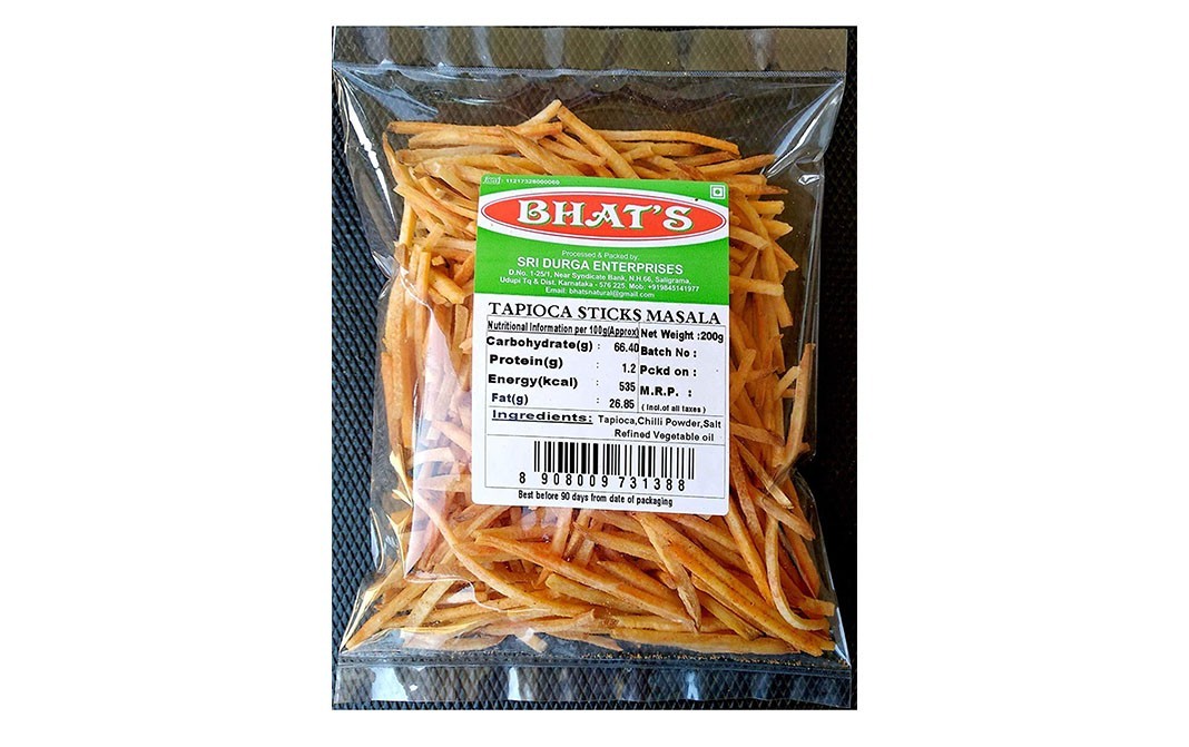 Bhat's Topioca Sticks Masala    Pack  200 grams